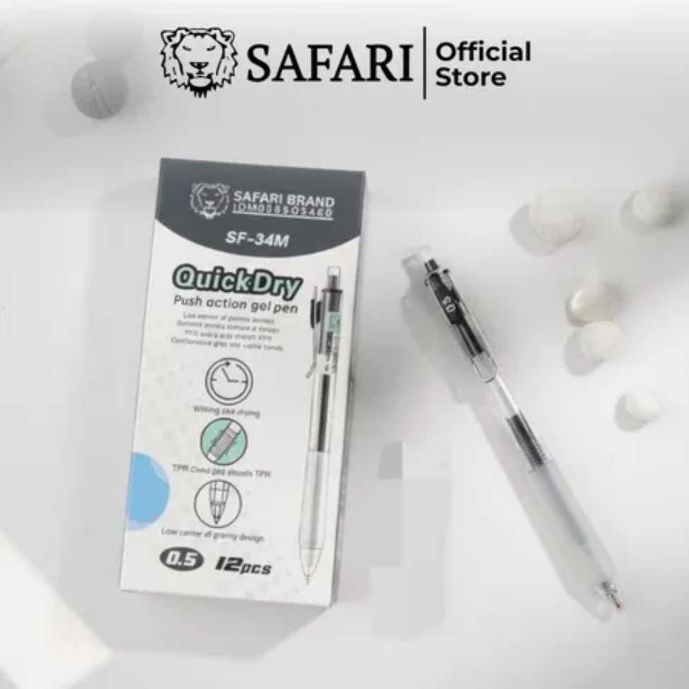 SAFARI SF-34 Quickdry Bulpen Click Gel 0.5mm